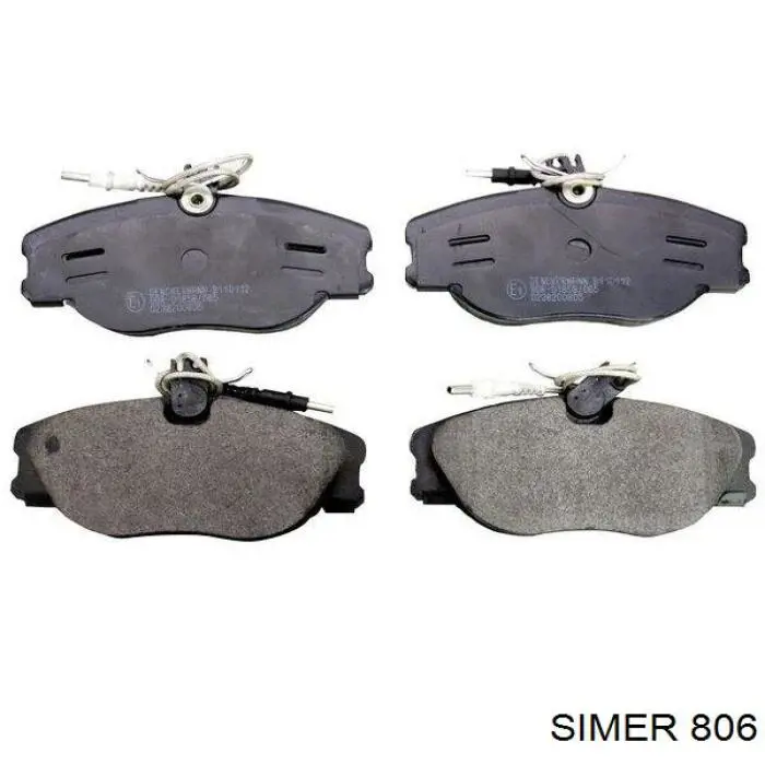 806 Simer Колодки тормозные дисковые комплект