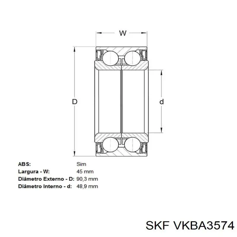 Купить VKBA3574 SKF Подшипник передней ступицы