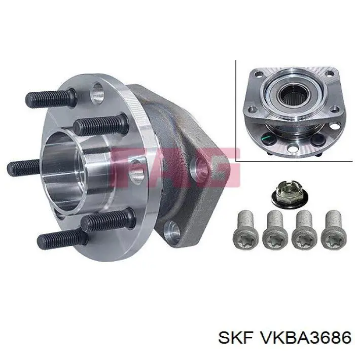 Cubo de rueda trasero VKBA3686 SKF