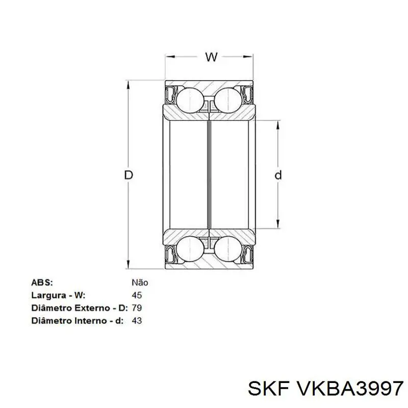 Купить VKBA3997 SKF Подшипник задней ступицы
