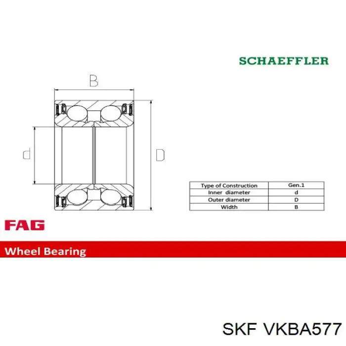 Купить VKBA577 SKF Подшипник передней ступицы
