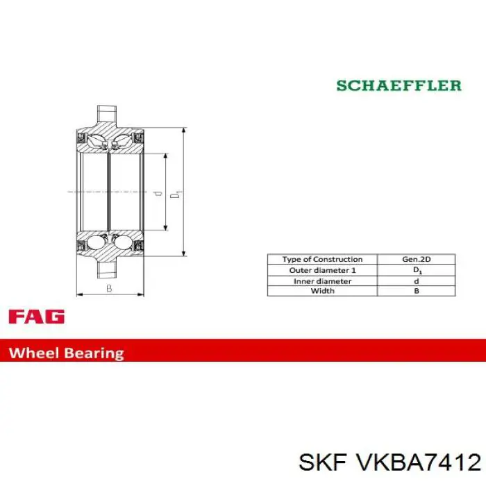 Комплект подшипника ступицы колеса SKF VKBA7412 цена, от 135.38 USD
