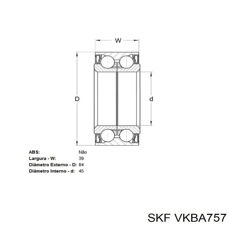 Купить VKBA757 SKF Подшипник задней ступицы