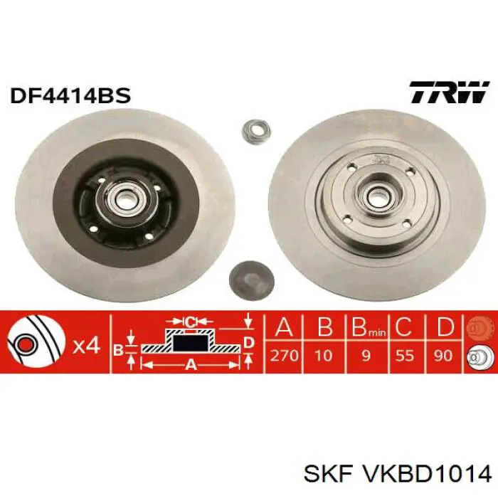 Задний тормозной диск SKF VKBD1014 цена, от 75.64 USD