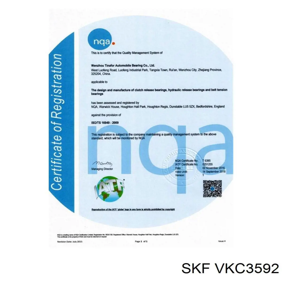 Купить VKC3592 SKF Подшипник включения сцепления
