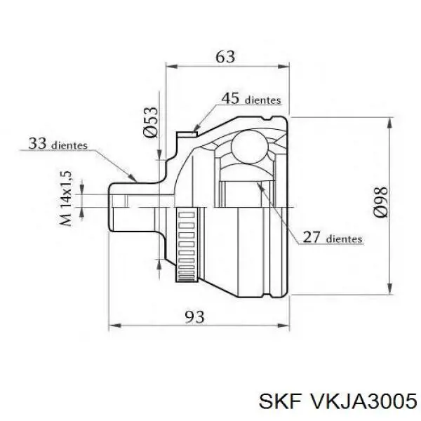 Граната колесная SKF VKJA3005 цена, от 57.09 USD