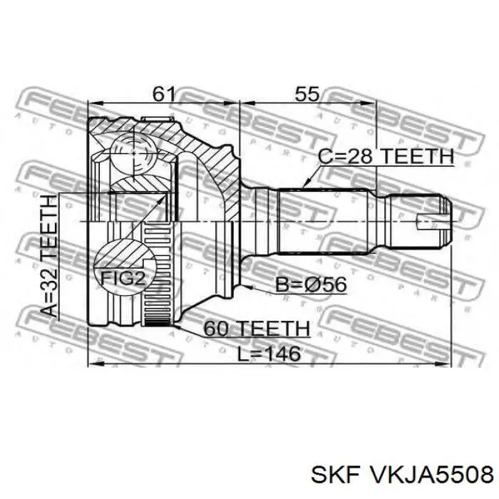 ШРУС наружный передний/задний SKF VKJA5508