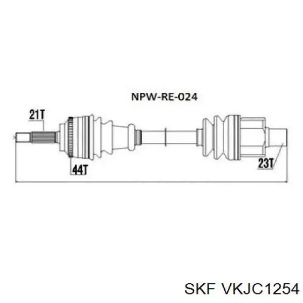 VKJC 1254 SKF полуось (привод передняя правая)