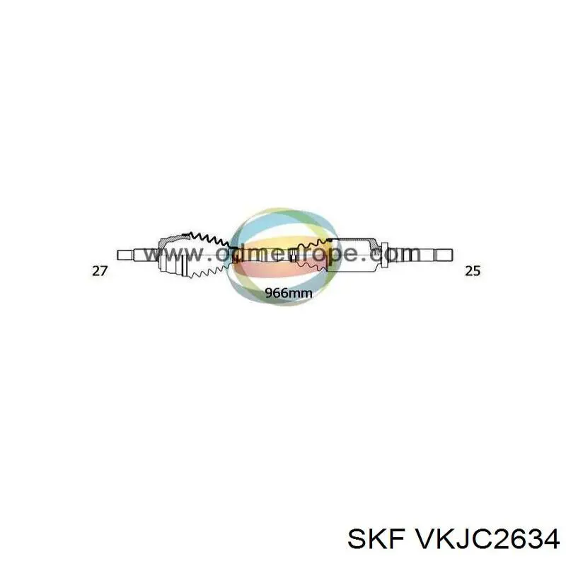 Піввісь (привід) передня, права VKJC2634 SKF