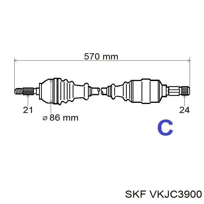 VKJC3900 SKF semieixo (acionador dianteiro esquerdo)