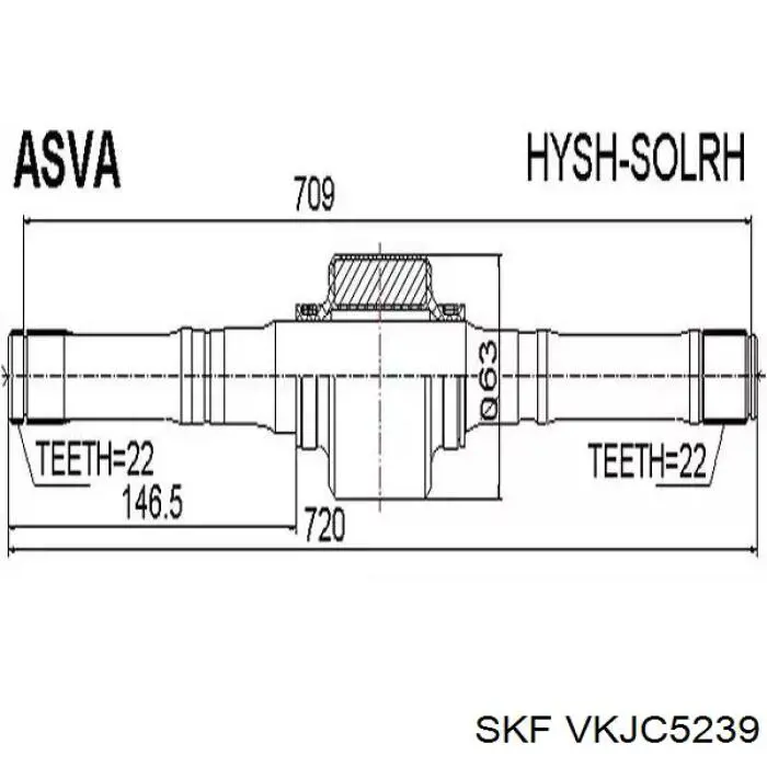 Левая полуось 495001W200 Hyundai/Kia