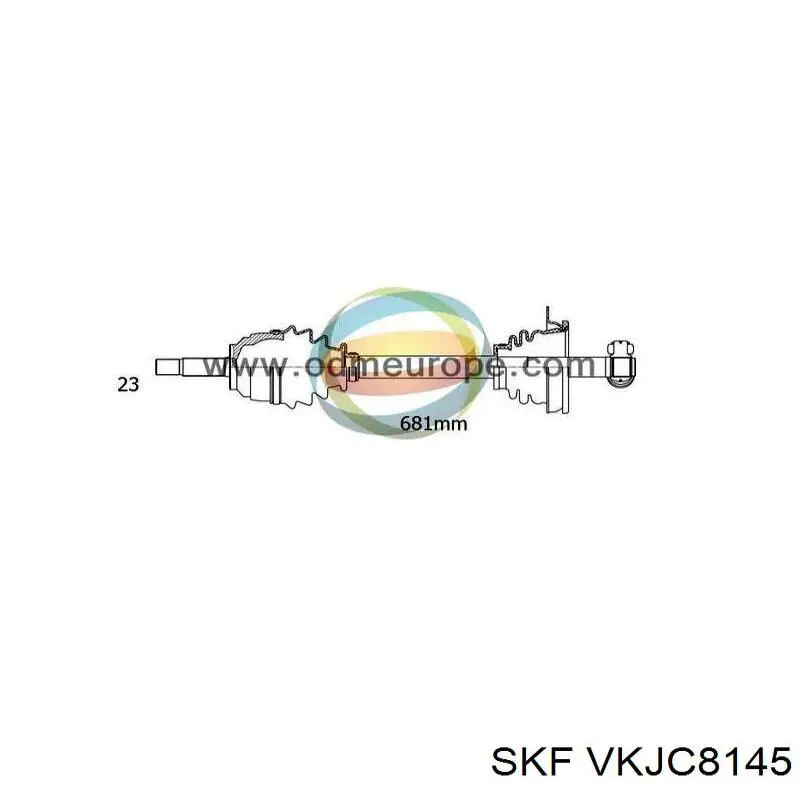 Піввісь (привід) передня, права VKJC8145 SKF