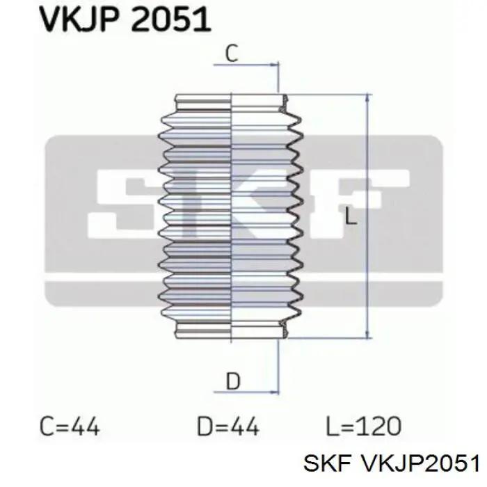 Пыльник рулевого механизма (рейки) правый VKJP2051 SKF