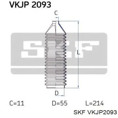 VKJP 2093 SKF bota de proteção do mecanismo de direção (de cremalheira)