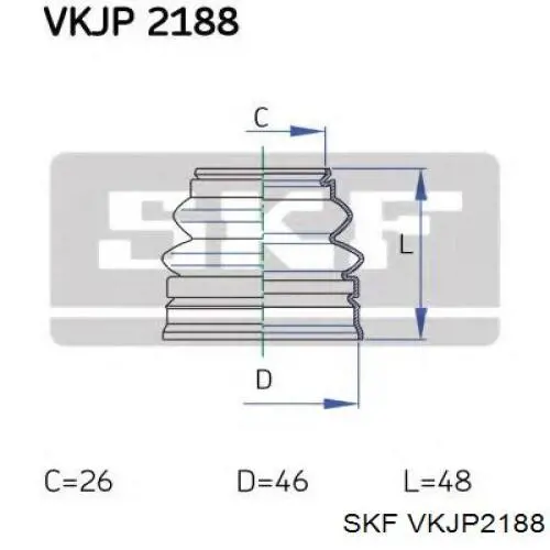 VKJP2188 SKF bota de proteção do mecanismo de direção (de cremalheira)