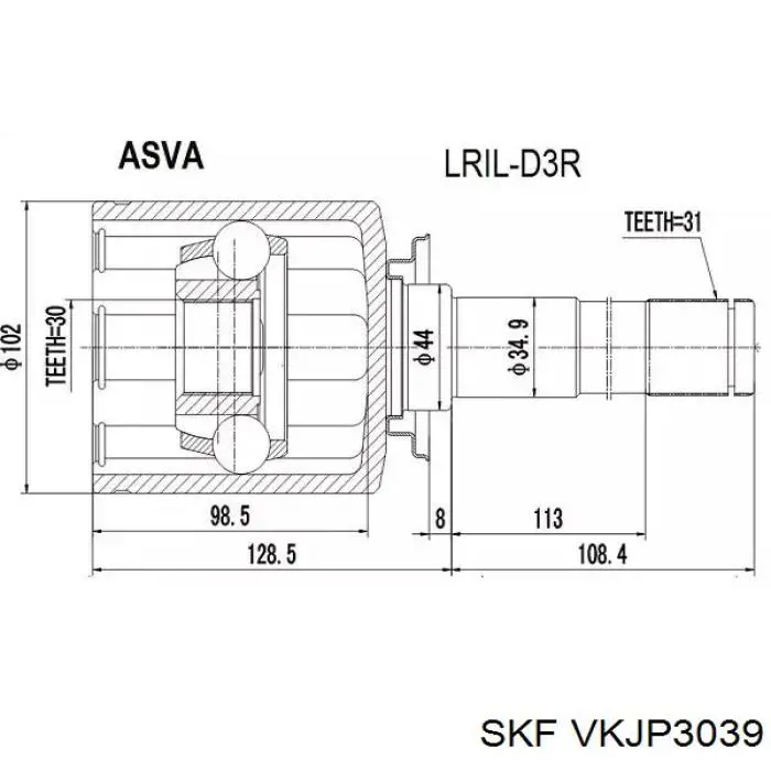Купить VKJP3039 SKF Пыльник гранаты внутренний, передней полуоси