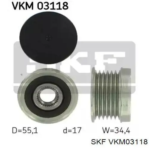VKM03118 SKF шкив генератора