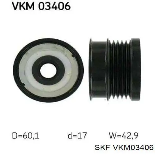 VKM03406 SKF шкив генератора
