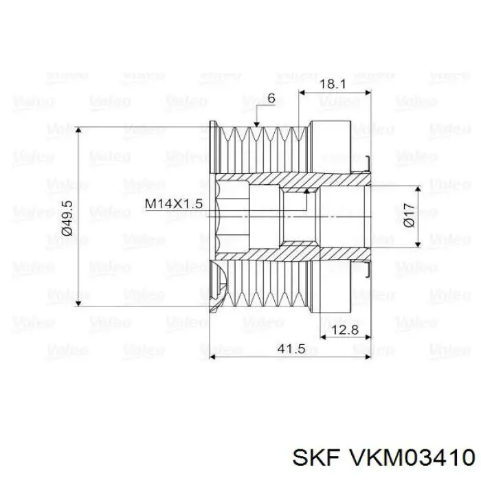 VKM03410 SKF шкив генератора