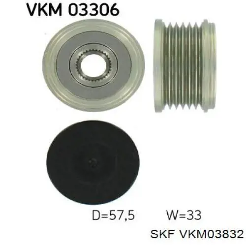 Шкив генератора VKM03832 SKF