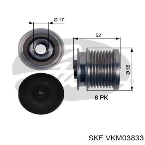 VKM 03833 SKF шкив генератора