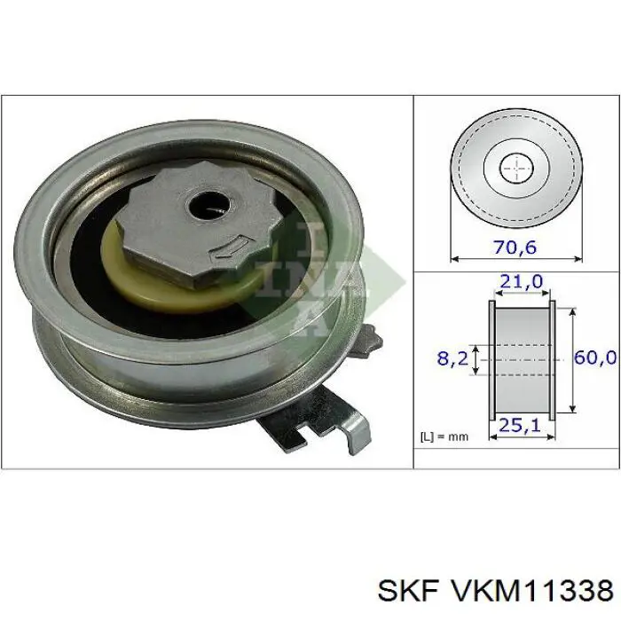 Ролик натягувача ременя ГРМ VKM11338 SKF