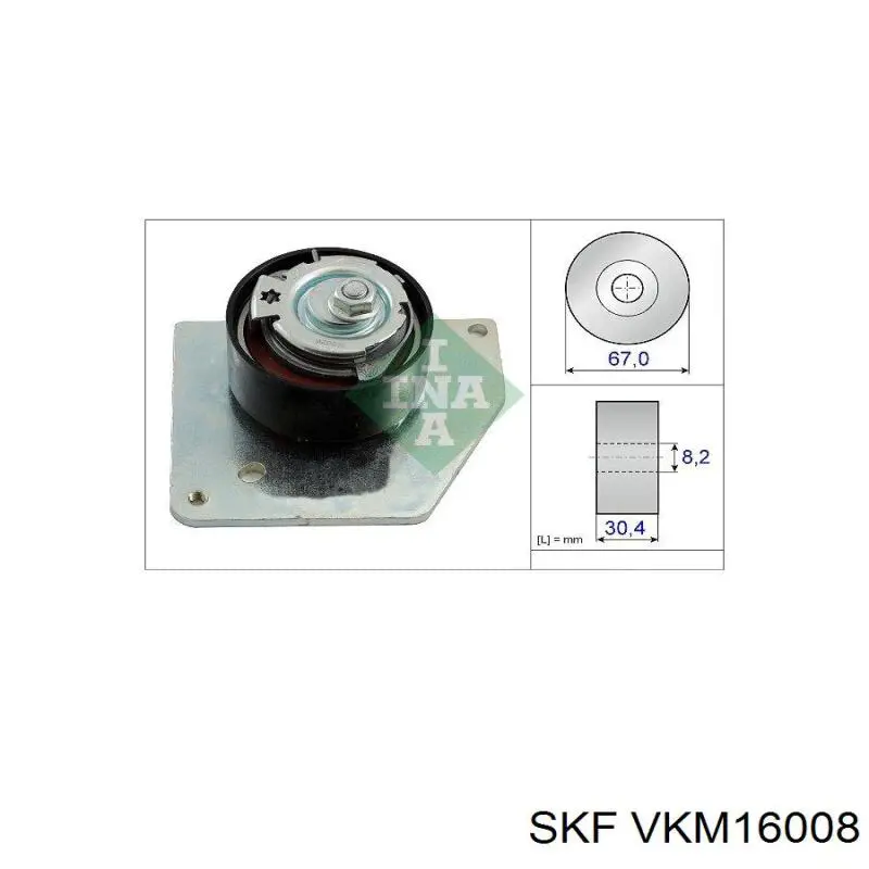 Rodillo, cadena de distribución VKM16008 SKF