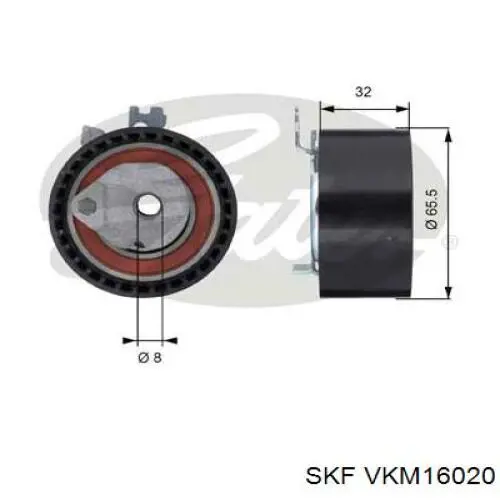 Ролик натяжителя ремня газораспределения SKF VKM16020 цена, от 27.40 USD