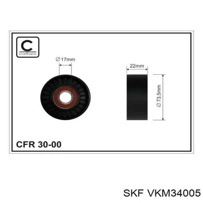 Tensor de la correa trapecial poli v VKM34005 SKF