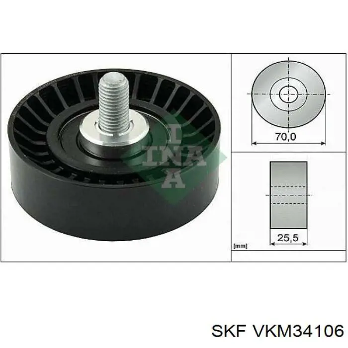 Купить VKM34106 SKF Паразитный ролик