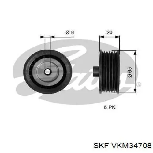 Ролик ременя ГРМ, паразитний VKM34708 SKF