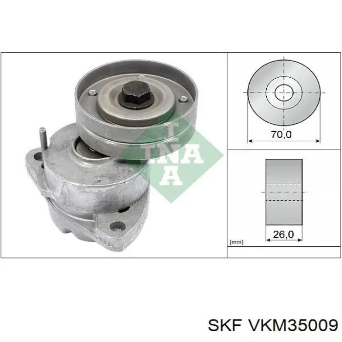 Натягувач приводного ременя VKM35009 SKF