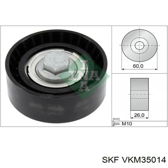VKM35014 SKF rolo parasita da correia de transmissão