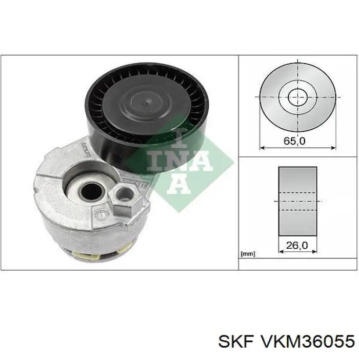 Tensor de correa, correa poli V VKM36055 SKF