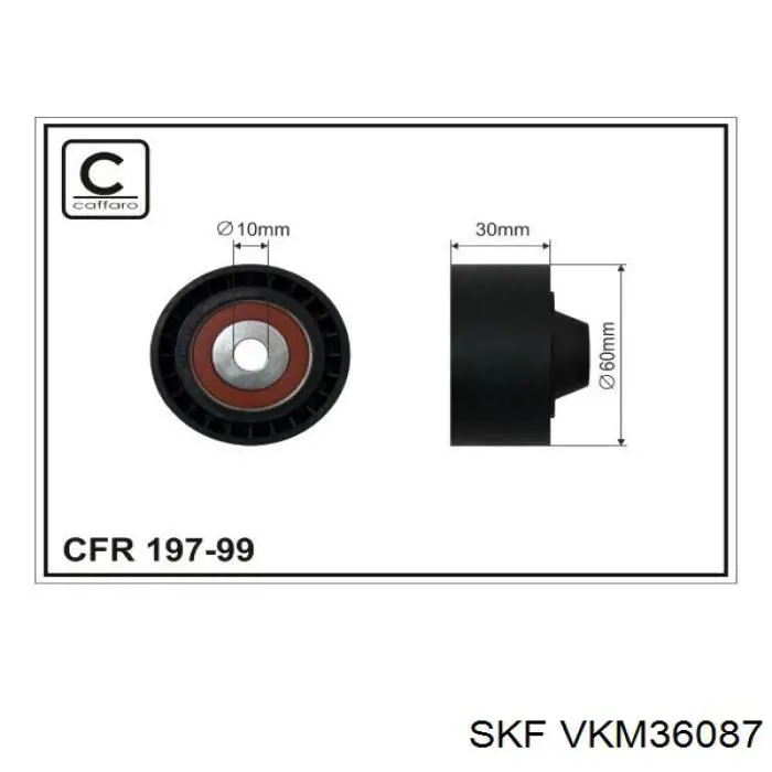 Polea inversión / guía, correa poli V VKM36087 SKF