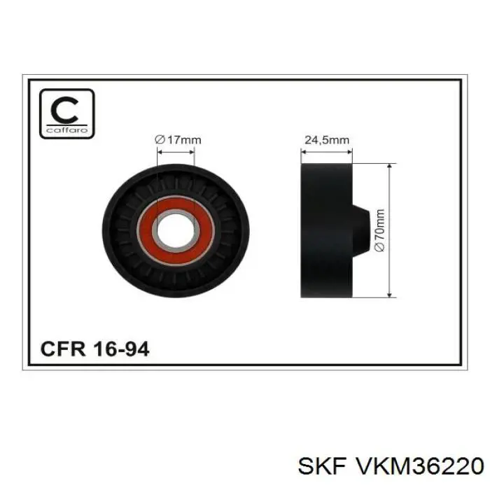 Роликовий модуль натяжителя ремня SKF VKM36220 цена, от 51.04 USD
