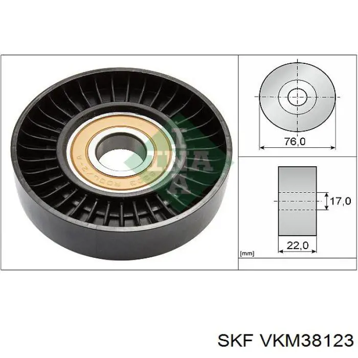 Натяжной ролик SKF VKM38123 цена, от 13.77 USD