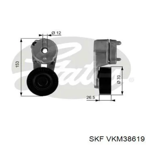 VKM38619 SKF rolo de reguladora de tensão da correia de transmissão