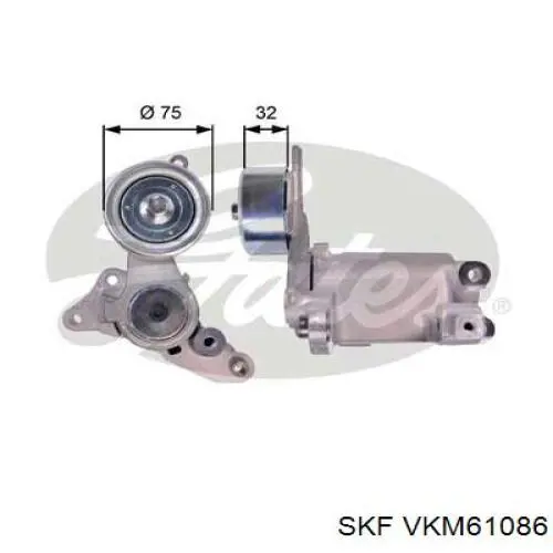 Rodillo, correa trapecial poli V VKM61086 SKF