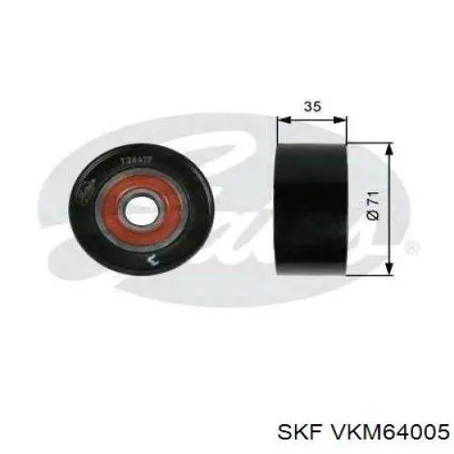 Polea inversión / guía, correa poli V VKM64005 SKF