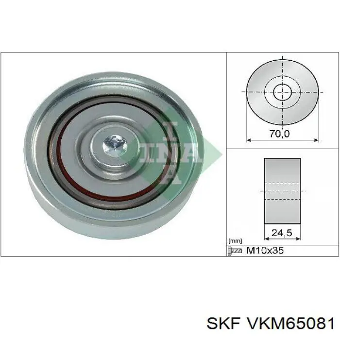 VKM65081 SKF rolo parasita da correia de transmissão