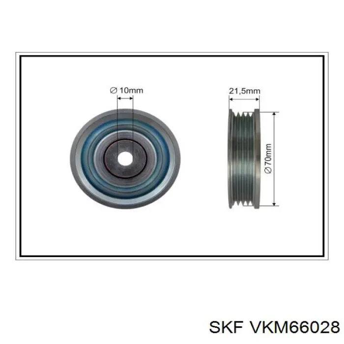 Rodillo, correa trapecial poli V VKM66028 SKF