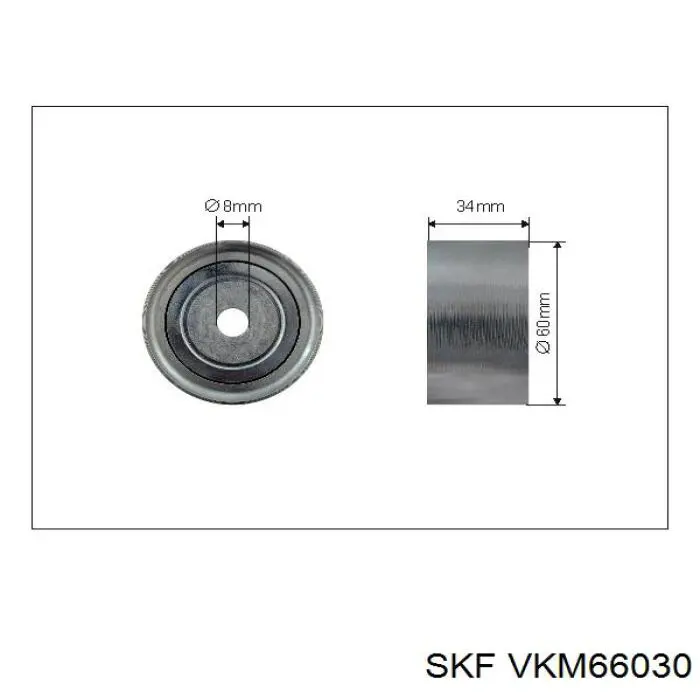 VKM66030 SKF rolo parasita da correia do mecanismo de distribuição de gás