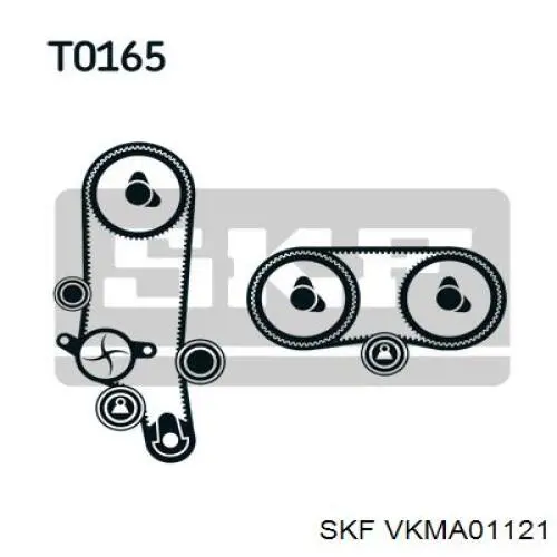 Ремень ГРМ, комплект SKF VKMA01121
