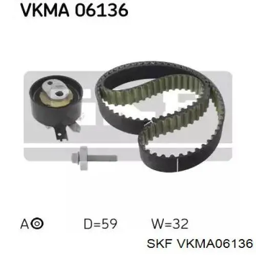 VKMA 06136 SKF correia do mecanismo de distribuição de gás, kit