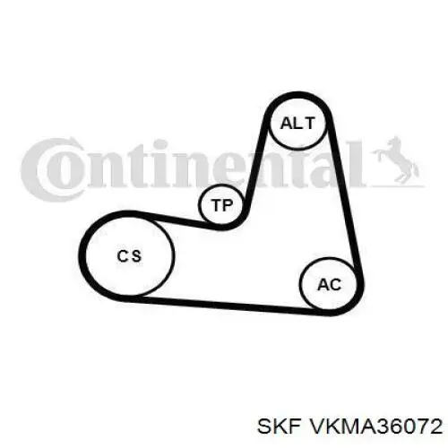 Ремінь приводний, агрегатів, комплект VKMA36072 SKF