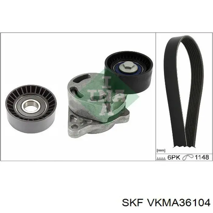 VKMA36104 SKF ремень агрегатов приводной, комплект