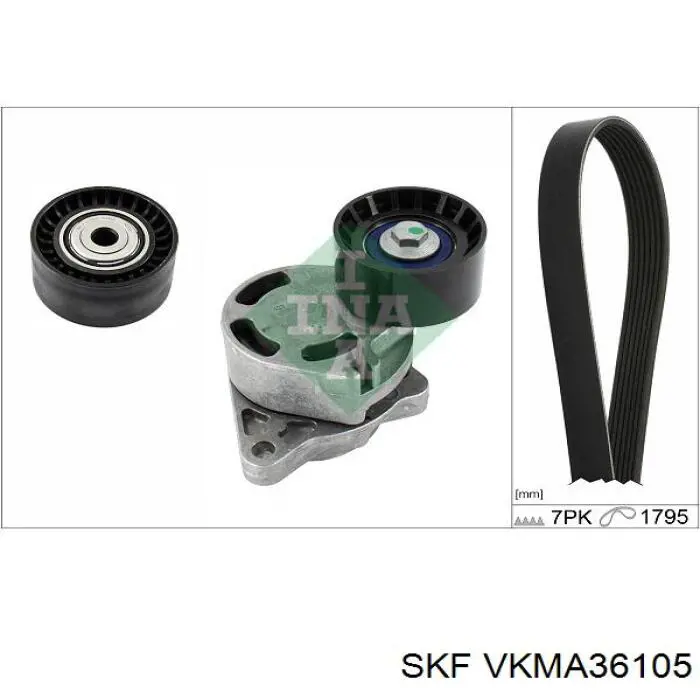 Ремень агрегатов приводной, комплект SKF VKMA36105 цена, от 85.64 USD