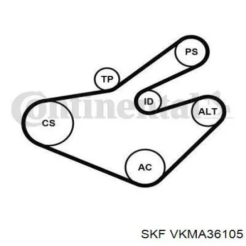 Купить VKMA36105 SKF Ремень приводной