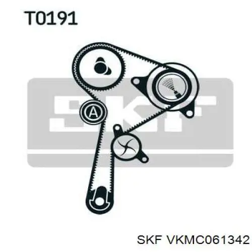 Ремінь ГРМ, комплект VKMC061342 SKF